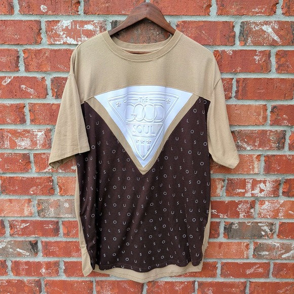 Contender Other - Contender Graphic‎ Tee Mens 3XL Tan Brown The Good Soul Colorblock Streetwear